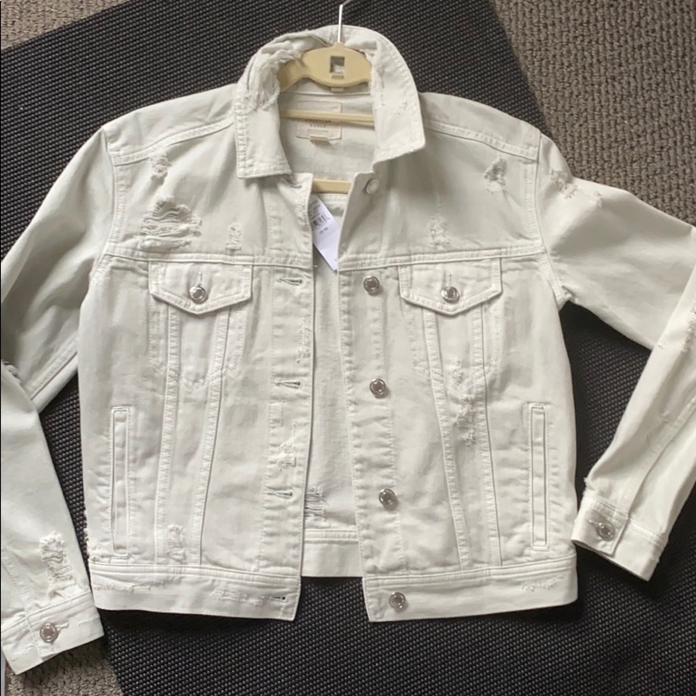 American eagle jean jacket white/tint of blue